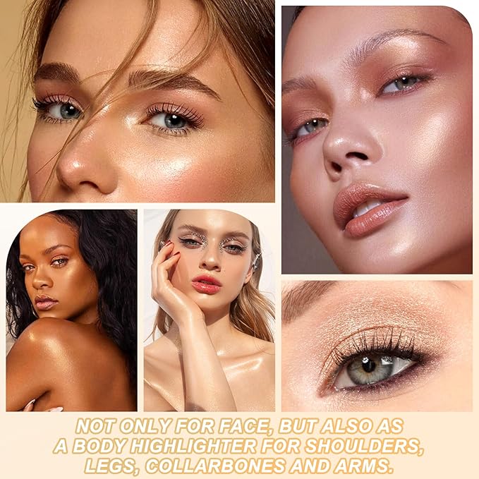 Boobeen Highlighter Makeup Palette, Long Lasting Glow Shimmer Radiant Glow