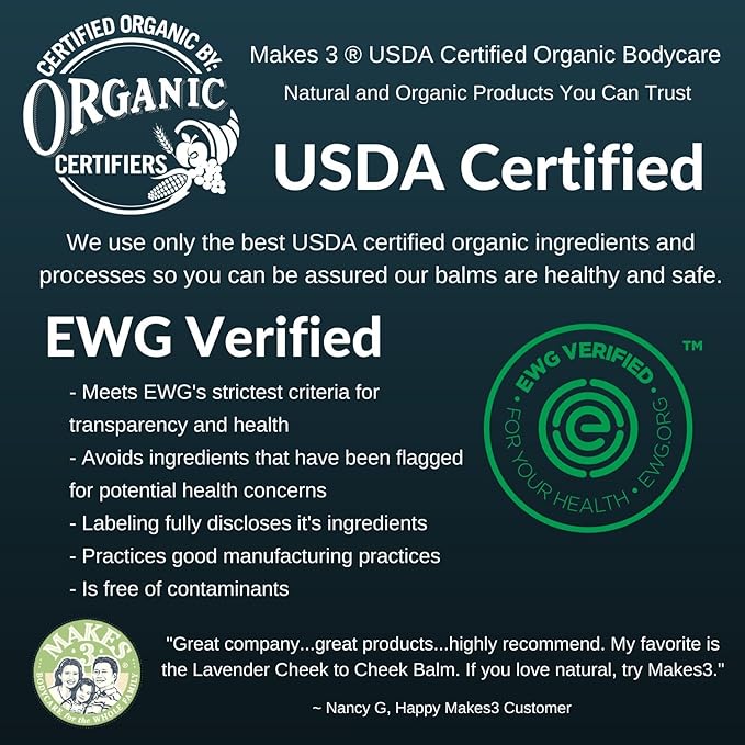 Lip Balm - Organic Natural USDA Healing