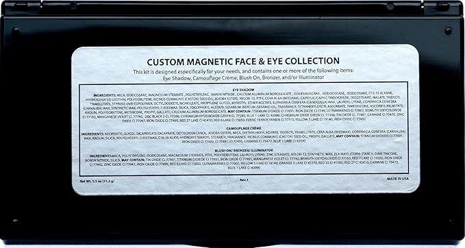 Off White, Matte Medium Green, and Glitter Navy Blue Green Vegan Eyeshadow Trio Palette; Talc, Paraben & Cruelty Free