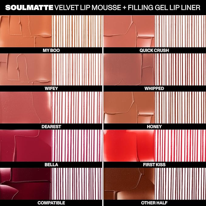 Morphe Soulmatte Velvet Lip Mousse Matte Lipstick - Air-Whipped, Soft Matte Lip Makeup with Vitamin E to Hydrate, Soften and Smooth Lips - Quick Crush (0.128 Oz)