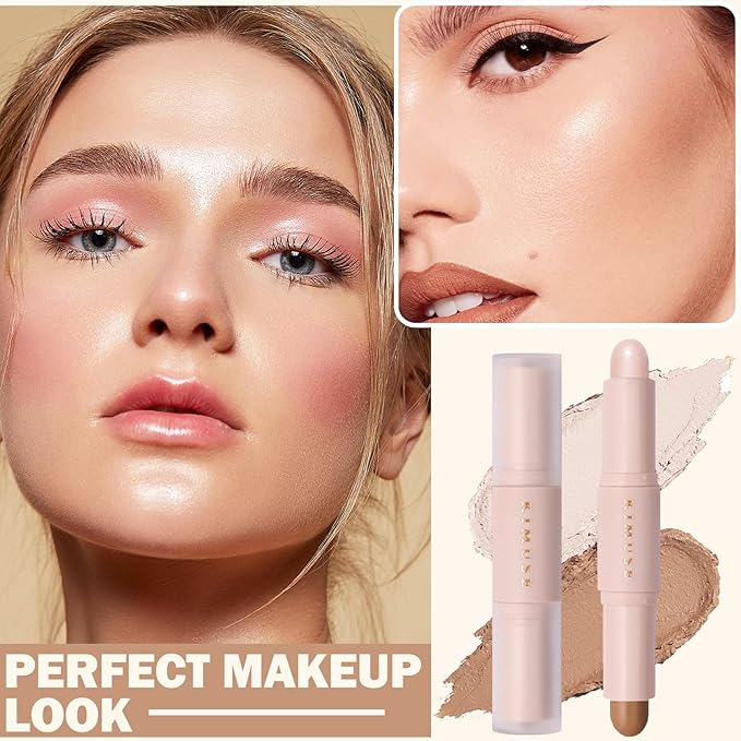 CAHIUYOA Cream Contour Stick, Velvet Finish, 2-in-1 Highlighter & Girls