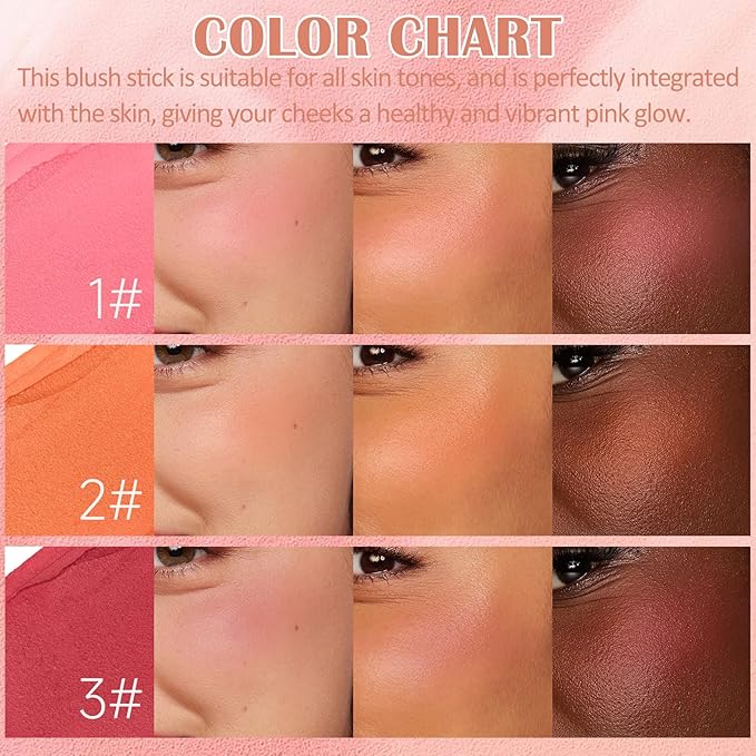 DAGEDA Cream Blush For Cheeks, 2-in-1 Face Blush Makeup (Coral)