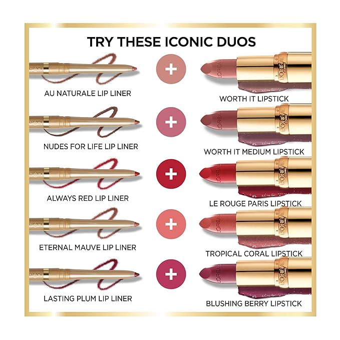 L'Oreal Paris Colour Riche Lip Liner Pencil, Creamy Lip Liner with Omega 3 and Vitamin E, 773 Truly Burgundy (Cool Toned Burgundy)