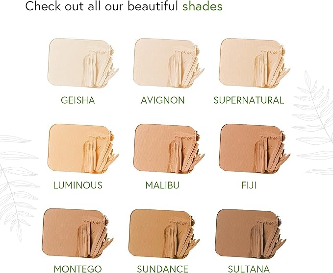 Honeybee Gardens Pressed Mineral Powder Foundation Refill, Montego, Vitamin E, 7.5g