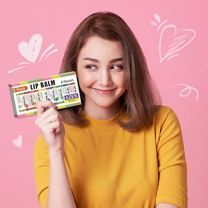 AZEN 8 Pack Lip Balm Stocking,