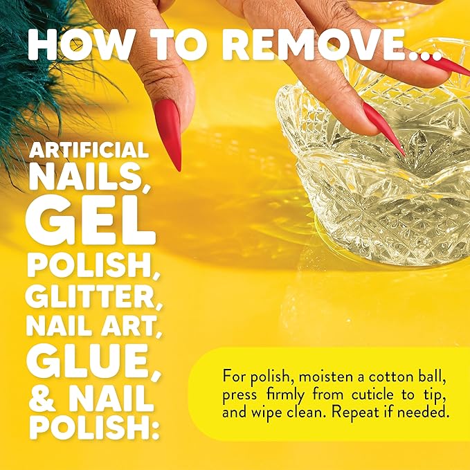 Onyx Professional 100% Pure Acetone Nail Polish Remover Kit with 7 inch Nail File, 8 fl oz - Made in USA, Maximum-Strength Nail Polish Remover for Gel, Artificial & Glitter Nail Polish