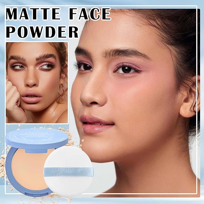 Face Pressed Powder Oil Control Setting Powder Matte Natural Color