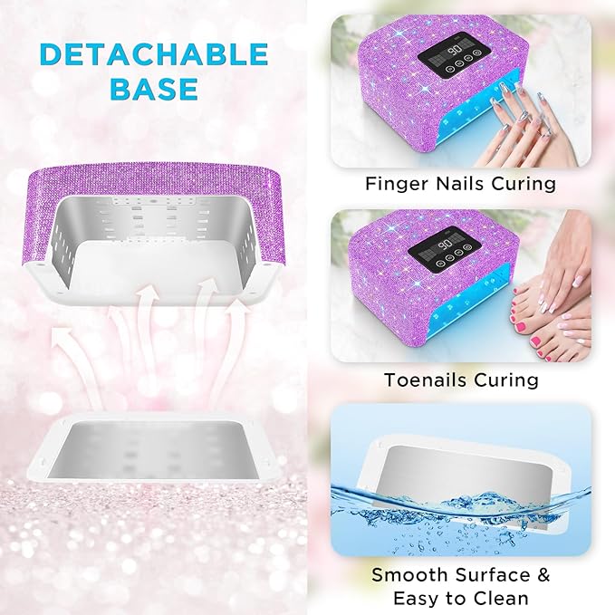 Cordless uv nail lamp, rechargeable