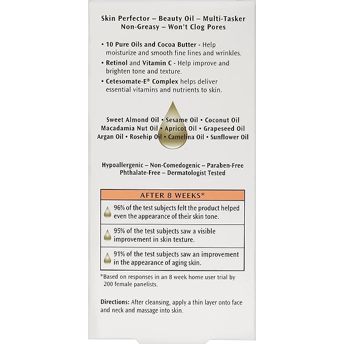 Palmer's Cocoa Butter Formula Moisturizing Skin Therapy Oil for Face with Vitamin E, C & 10 Pure Facial Oil Blend, Rosehip Fragrance, 1 Ounce