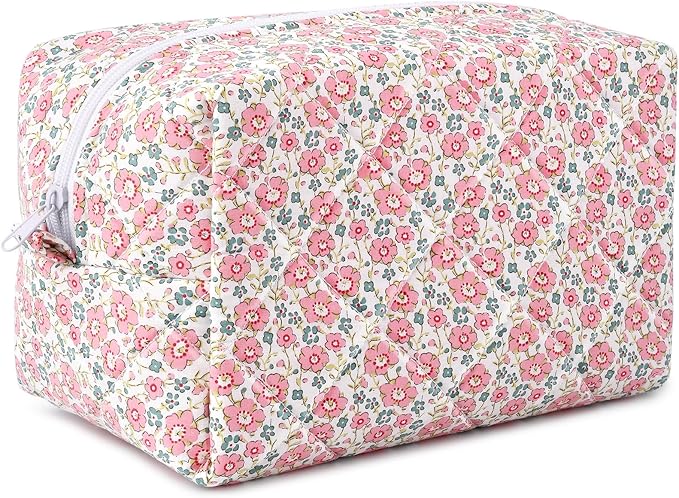 Soidram floral makeup bag quilted