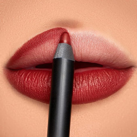 K7L Dark Red Lip Crayon (Vegan) - Waterproof and Smudge-Proof Cosmetics - Flame