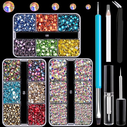 Colorful Face Gems for Makeup Set, Flatback Gorgeous