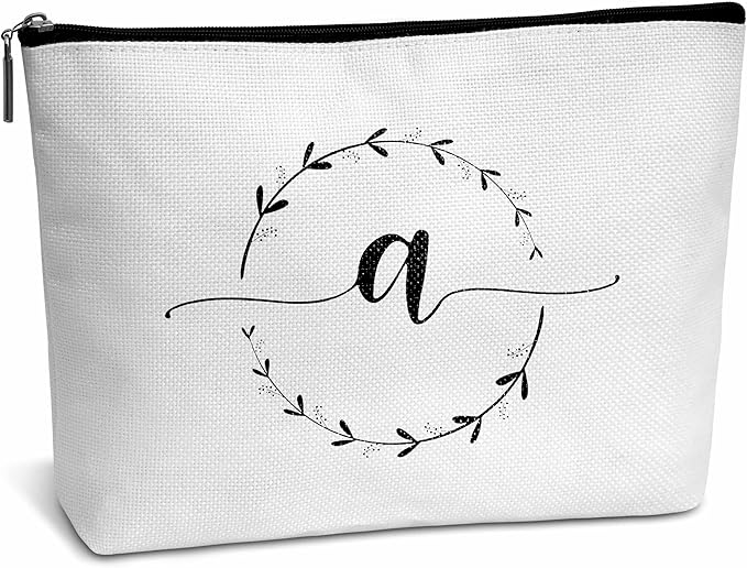 Monogram makeup bag letter toiletry