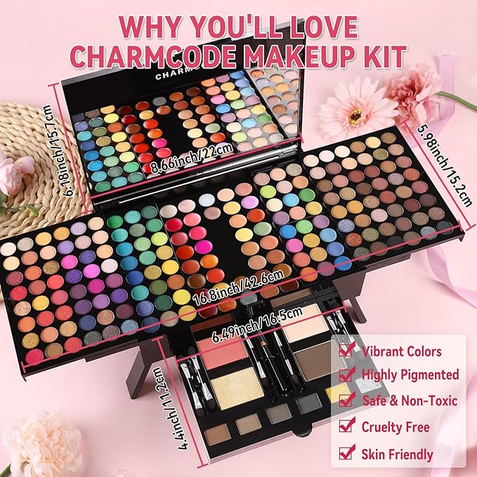 CHARMCODE 190 Colors Cosmetic Make up Palette Set