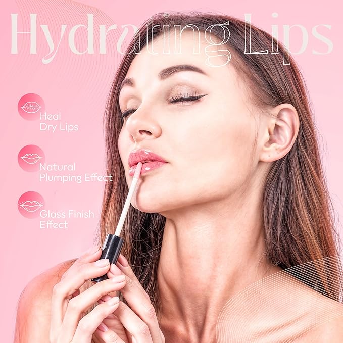 SMONRIS Moisturizing Shiny Lip glosses to Heal Dry Lips for Long Lasting Hydration – High Shine Cruelty Free Non-Sticky Lip Plumper with Vitamin E, Coconut Oil, Hyaluronic acid and Glitter Finish