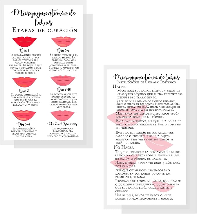 Spanish Lip Blush Aftercare Card |
