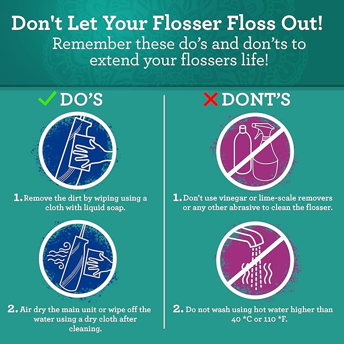 GuruNanda Lion & Lamb Kit 2.0, Electric Toothbrush with Water Flosser Combo, 4 Jet Tips, 4 Brush Heads, & IPX7 Waterproof Design for Complete Oral Care, Lavender