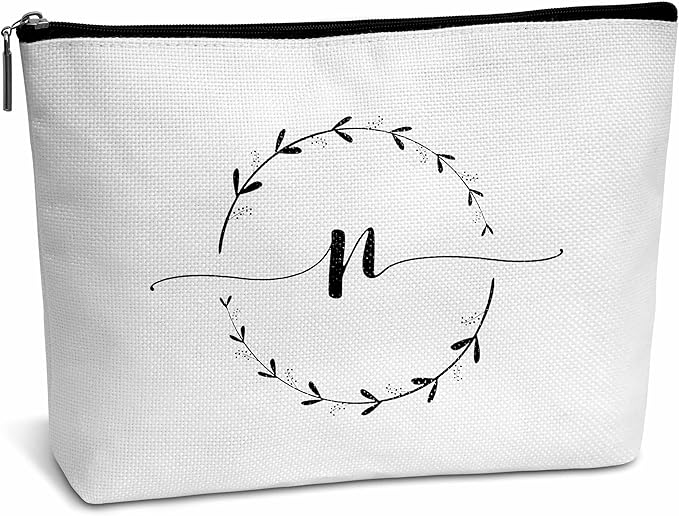 Monogram makeup bag letter toiletry