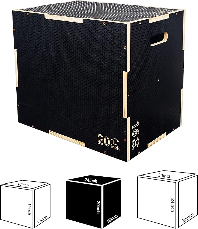 3 in 1 Non-Slip Wooden Plyo Box Plyometric
