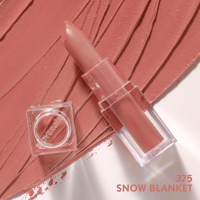 COVERGIRL Clean Lip Color, Snow Blanket, Satin Finish, Squalane, Avocado & Aloe, Carmine-Free, Non-Drying, 0.12oz