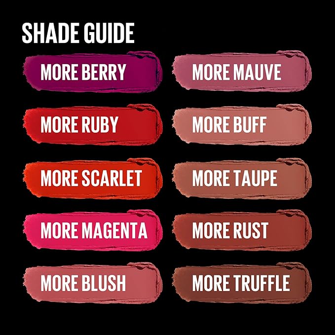 Maybelline Color Sensational Ultimatte Matte Lipstick, Non-Drying, Intense Color Pigment, More Scarlet, Scarlet Red, 1 Count