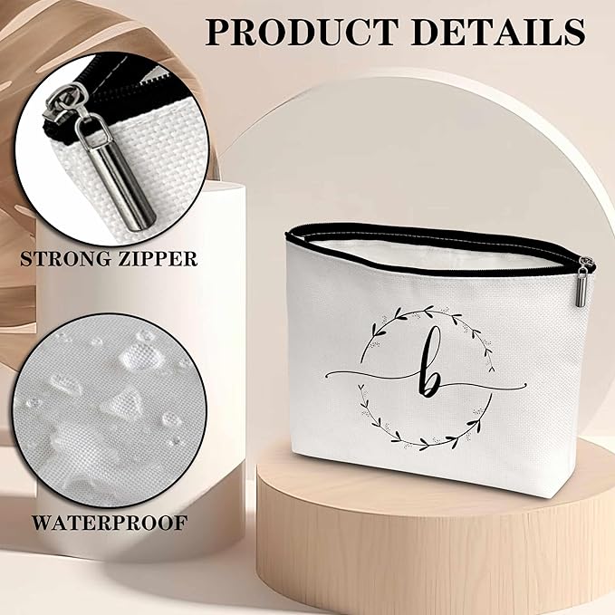 Monogram makeup bag letter toiletry