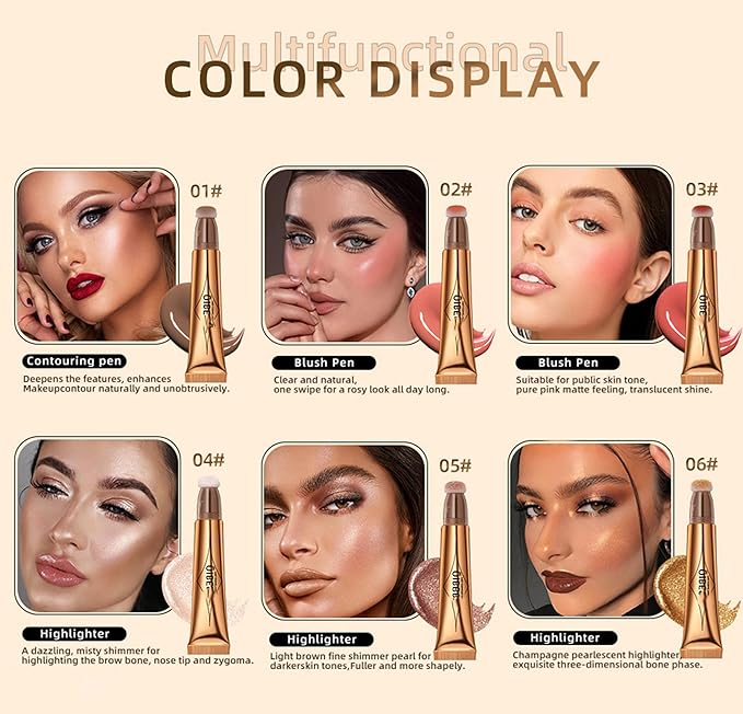 MAEPEOR Liquid Blush Stick Peach Cream Liquid Blush (3# Peach)