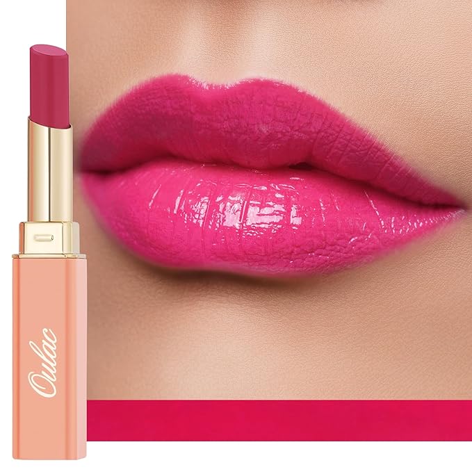 Oulac Moisturizing Shine Rose Pink Lipstick for Women, 2 in 1 Tinted Lip Balm for Winter, Hydrated Juicy and Glossy Lip Color for Dry, Cracked and Chapped Lips, Vegan 2.2g/0.07oz (09)