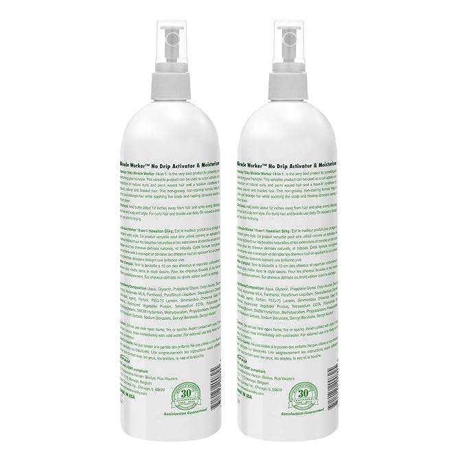 Hawaiian Silky 14-in-1 Miracle Worker 16 oz, Keratin Leave-In Conditioner (Pack of 2)