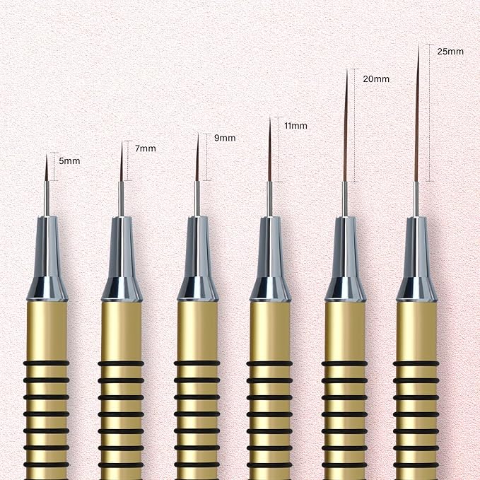 Nail art liner brushes, 6pcs