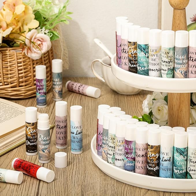 50 Pcs Lip Balm Bulk Christian (Marble