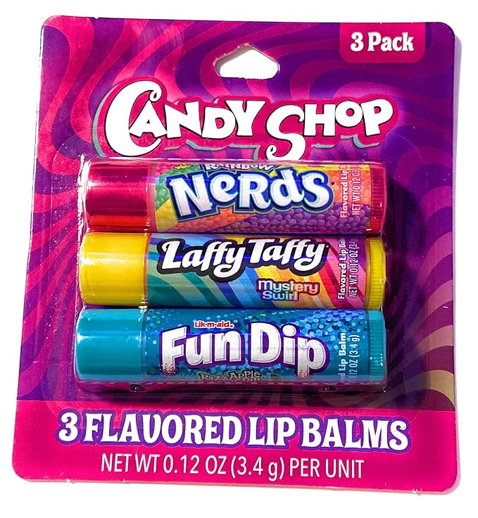 Candy shop 3 flavored lip balms