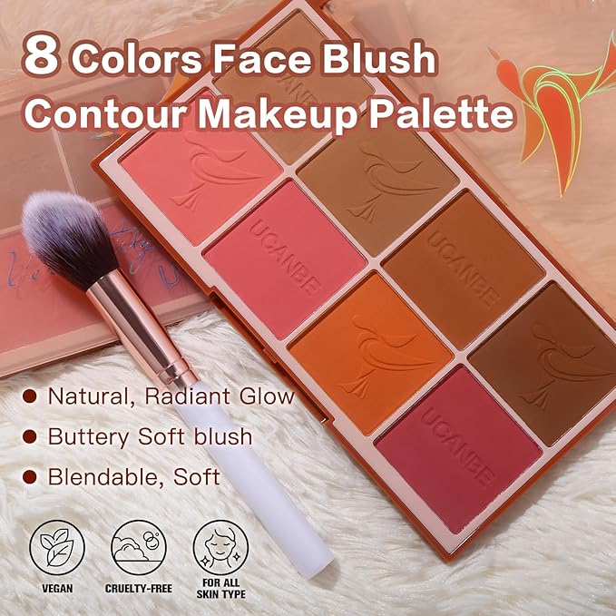 8 Colors Face Matte Blush Palette Shading Blusher (01 Matte)