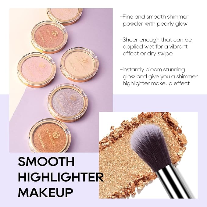 Baked Highlighter Powder Palette, Makeup Highlighter Powder Palette Bronze Glow