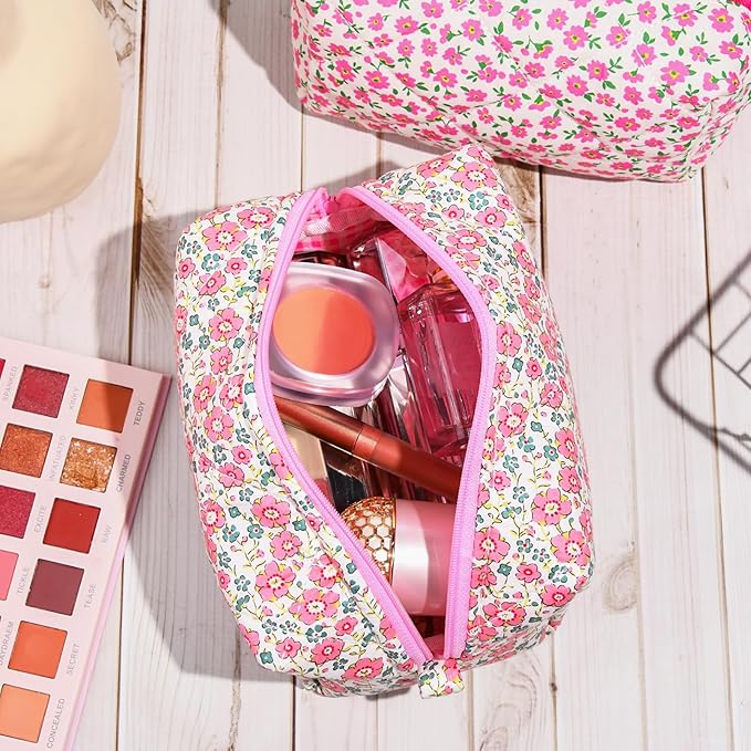 Soidram pink makeup bag floral