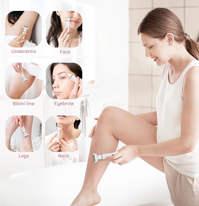 4-in-1 Facial Hair Removal for Women, Electric Painless Shaver, USB Rechargeable, Lip Chin Cheek Trimmer