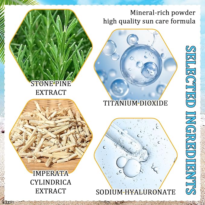 Mineral Face Sunscreen Setting Powder,Lasting Oil Control Lightweight