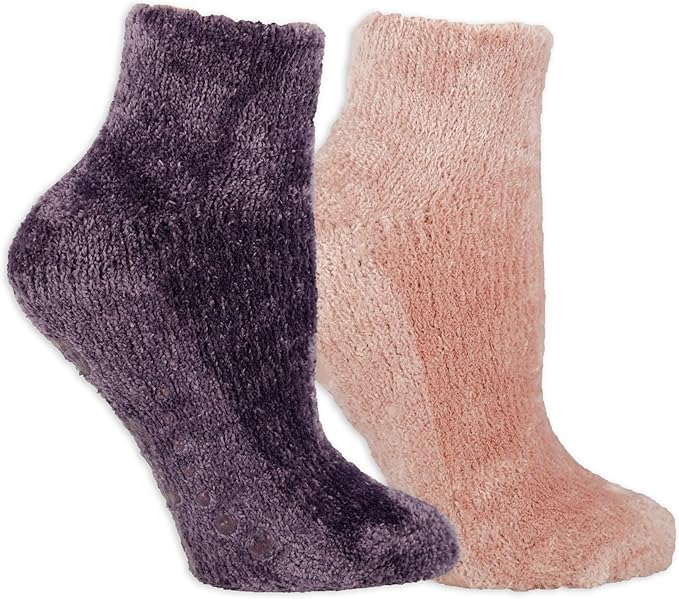 Dr. Scholl's Women's Low Cut Soothing Spa Socks-Lavender & Vitamin E Infused-2 & 3 Pairs-Bottom Grippers