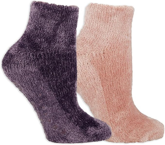 Dr. Scholl's Women's Low Cut Soothing Spa Socks-Lavender & Vitamin E Infused-2 & 3 Pairs-Bottom Grippers