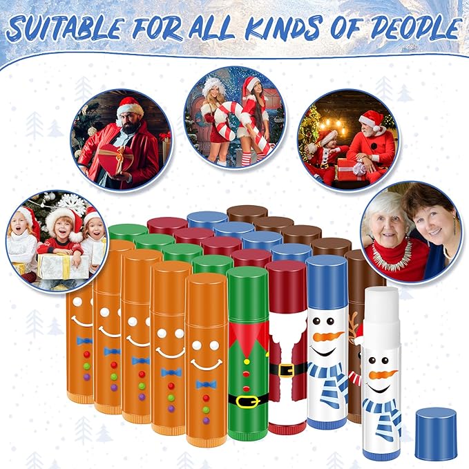 100 Pcs Christmas Lip Balm Lip