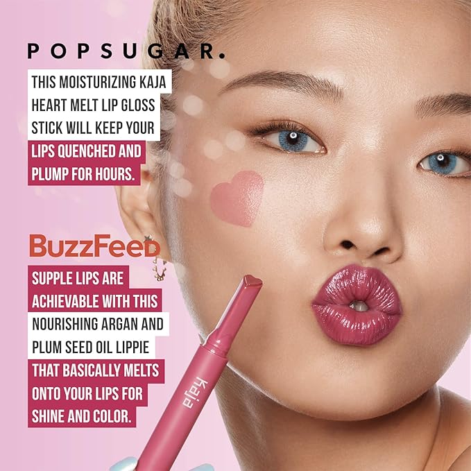 Kaja Lip Gloss - Heart Melter | High-shine, Glossy Finish, Soft Rosy Mauve, Moisturize, 03 Crazy 4U, 0.04 Oz
