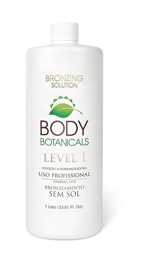 Professional Sunless Tanning Spray Tan Solution, Organic Essential Oils, Airbrush Formula, 33.8 Fl Oz. (Level 1 (7% DHA))