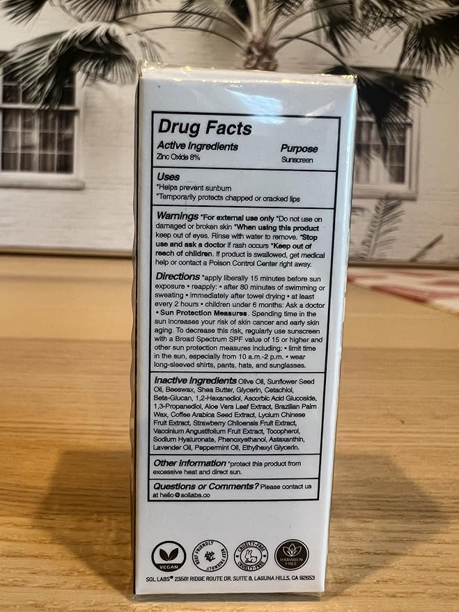 SPF 15 Lip Balm Sunscreen, Shea