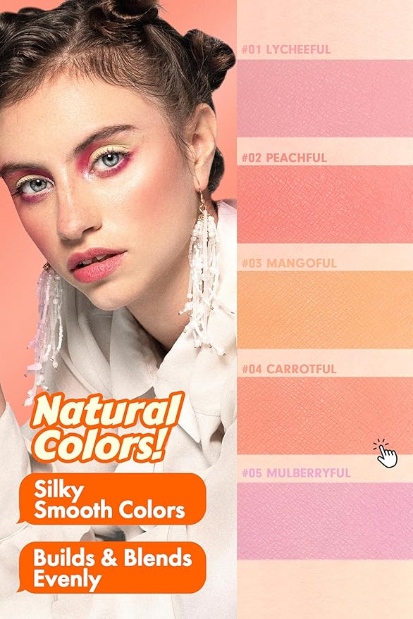 Cheerful Blusher | Real Orange Blush for Cheeks (04 Carrotful) 14 Oz