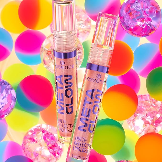 essence | Meta Glow Multi-Reflective Lip Gloss | Iridescent Shimmer, Holographic, Non-Sticky & Comfortable | Vegan & Cruelty Free (02 | Digital Pink)