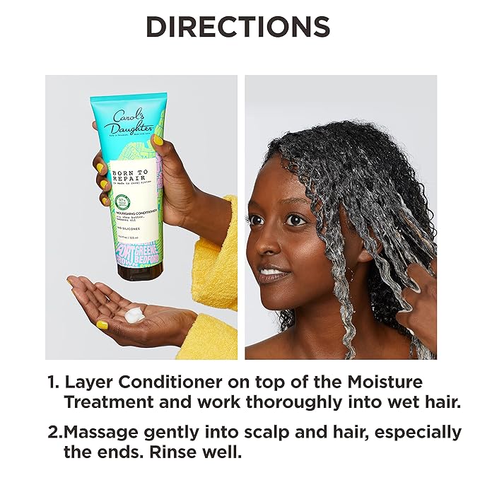 Carol's Daughter Born To Repair Nourishing Conditioner, Sulfate-Free Hair Care for Curly Hair with Shea Butter, 11 Fl Oz
