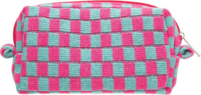 Pazimiik checkered makeup bag for