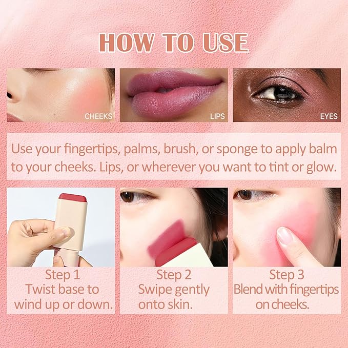 DAGEDA Cream Blush For Cheeks, 2-in-1 Face Blush (Hot Red)