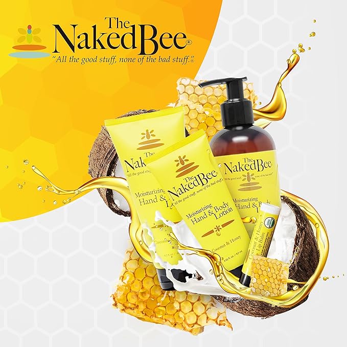 The Naked Bee Moisturizing Hand and Body Lotion, enriched with Orange Blossom(45 ml), Citron & Honey (1.5 oz), Coconut & Honey (1.5 fl oz), 3 Pack