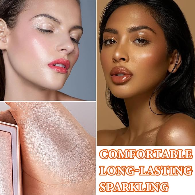 Glitter Blush Shimmer Highlighter Blusher Powder Makeup Face Fairy Pink）